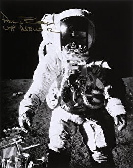 Images Dated 4th August 2009: The astronaut Alan Bean on the moon during the Apollo 12 lunar mission. The photo is signed by Bean
