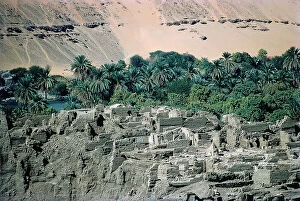 Images Dated 25th October 2011: Aswan Temple Files various views, columns and capitals detatgli depicted the goddess Hathor