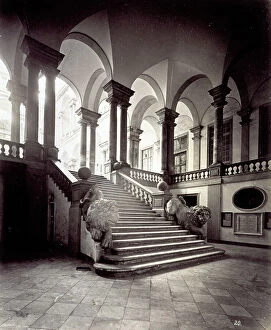 Images Dated 7th January 2008: The atrium of the University Building in Genoa. In tfe Foreground the staircase