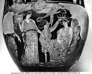 Images Dated 11th April 2012: Detail of an Attic vase with the coronation of a female figure