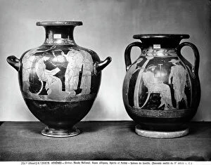 Images Dated 11th April 2012: Two Attic vases with scenes of family life. National Archaeological Museum of Athens
