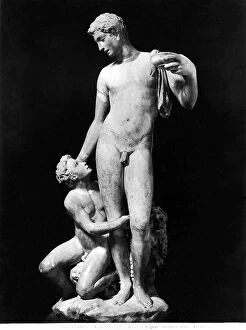 Images Dated 24th January 2008: Bacchus and Ampelus, Roman statue, in the Galleria degli Uffizi, Florence