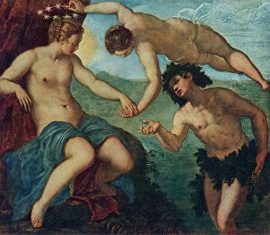 Images Dated 18th February 2011: Bacchus recovers Ariadne;work of Jacopo Robusti known as Tintoretto. Doge's Palace, Venice