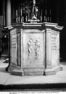 Images Dated 20th April 2012: Baptismal font of the Collegiata of St. Mary, Figline Valdarno