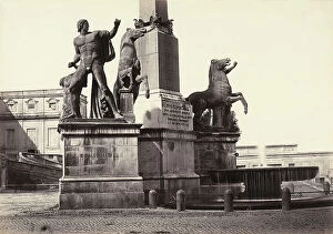 Images Dated 8th February 2010: Base of the obelisk with the Fountain of Monte Cavallo, Piazza del Quirinale, Rome