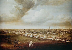 Images Dated 9th March 2011: The Battle of Copenhagen, oil on canvas, Nicholas Pocock (1740-1821)