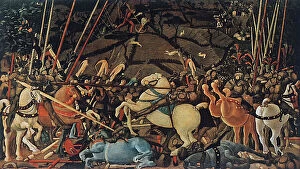 Images Dated 18th February 2011: The Battle of San Romano; painting by Paolo Uccello. Uffizi Gallery, Florence