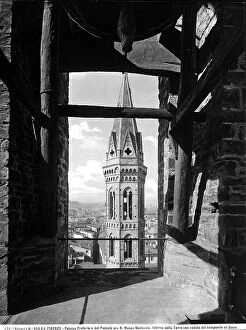 Images Dated 14th April 2010: The bell tower of Badia Fiorentina seen from the tower of the Bargello in Florence, in Tuscany