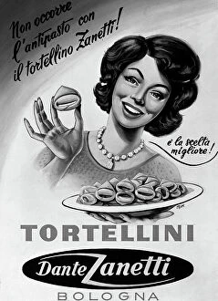 Images Dated 29th October 2010: Billboard advertising Zanetti tortellini, produced by the 'Dante Zanetti' company, Bologna