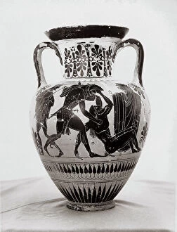 Images Dated 15th February 2008: Black-figure Attic vase depicting the battle between Hercules and Antheus, in the G.A