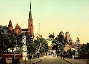 Images Dated 27th October 2011: The bridge of the cathedral and part of the Church of Jesus Christ in Breslau, Poland
