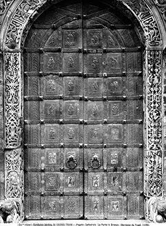 Images Dated 5th April 2012: The Bronze Door of the Cathedral of Trani. The work is surrounded by a decorated envelope of plant