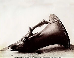 Images Dated 19th May 2010: Bronze libation vase, known as Rhyton, in the form of a deer's head