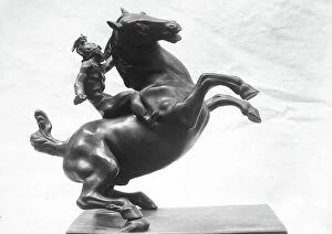 Images Dated 28th May 2008: Bronze representing a knight on a rearing horse; work preserved at the Fine Arts Museum in Budapest