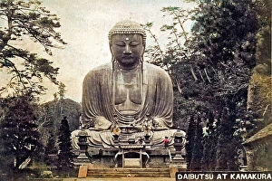 Images Dated 17th November 2011: Bronze statue of the Great Buddha Daibutsu, seated, in the gardens of the Kotokuin Temple