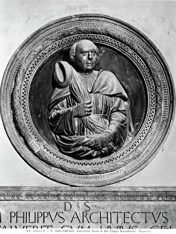 Images Dated 30th November 2010: Bust of Filippo Brunelleschi, by Buggiano, in the Cathedral of Santa Maria del Fiore, Florence