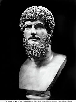 Images Dated 17th March 2009: Bust of Lucius Verus taken from Acqua Traversa in Rome and now on display in the Louvre Museum