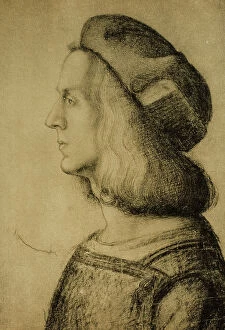 Images Dated 16th March 2011: Bust of a man in profile, drawing, Giovanni Antonio de Predis (1455-1509) formerly Leonardo da Vinci