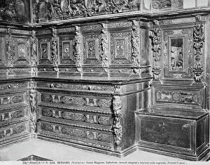 Images Dated 28th December 2012: Cabinets in carved wood. Work of Andrea Fantoni, located in the Cathedral of San Martino in Alzano