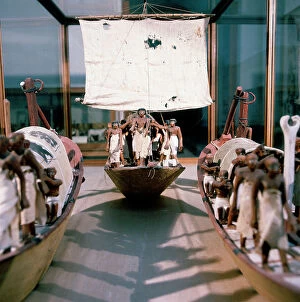 Images Dated 6th December 2011: Cairo: Archaeological Museum in Cairo, barge transport passengers with a canopy