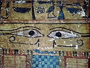 Images Dated 6th December 2011: Cairo: Archaeological Museum in Cairo, paintings on wood depicting the eyes of Horus ('udjat')