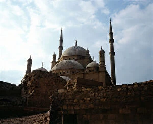 Images Dated 13th December 2011: Cairo. The bastions of the 'Citadel' with the mosque of Mohamed Ali
