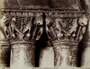 Images Dated 24th January 2011: Detail of two capitals in the narthex of the Basilica of San Marco, Venice