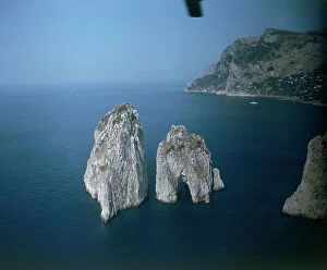 Images Dated 4th July 2007: Capri: The Faraglioni from the sky