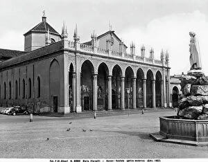 Images Dated 6th February 2006: The Cathedral of Biella, on the right is a partial view of the Fountain of Moses