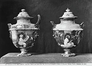 Images Dated 24th April 2012: Two ceramic vases, representing the Evangelists, conserved in the Picture Gallery of the Palazzo