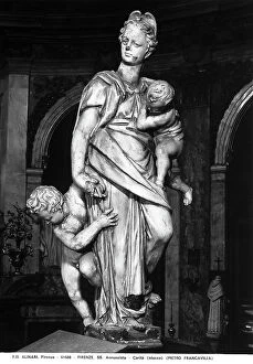 Images Dated 13th October 2009: Charity, plaster sculpture by Pietro Francavilla, in the Basilica of the Santissima Annunziata