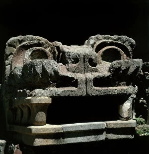 Images Dated 18th April 2011: Chichen Itza: a monster head of stone