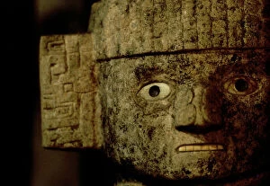 Images Dated 18th April 2011: Chichen Itza: a stone statue located inside the pyramid called 'Of the Castle'