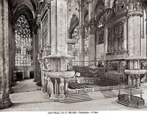 Images Dated 4th March 2008: Detail with choir of the interior of Milan's Cathedral