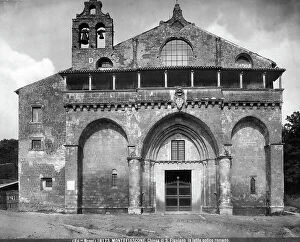 Images Dated 26th October 2006: The church of Saint Flavian in Montefiascone. The facade is unfinished; at the bottom three Gothic