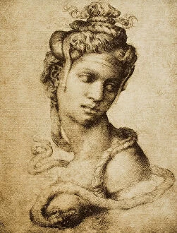 Images Dated 8th March 2011: Cleopatra, drawing by Michelangelo for Tommaso Cavalieri. Casa Buonarroti, Florence