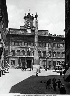 Images Dated 27th July 2009: Close-up of the facade of the Palazzo di Montecitorio with the Obelisk in front. Rome