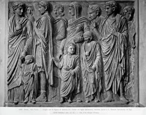 Images Dated 9th August 2011: Close-up of one of the long sides of the Ara Pacis Augustae, depicting the funeral procession. Rome