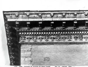 Images Dated 30th January 2007: Detail of the cornice of Palazzo Farnese, Rome