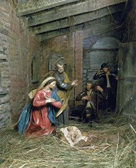 Images Dated 22nd January 2008: Crche from the Santuario della Madonnetta in Genoa: detail of the Nativity