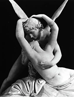 Images Dated 28th May 2008: Cupid and Psyche, copy of Antonio Canova?s artwork, by Adamo Tadolini