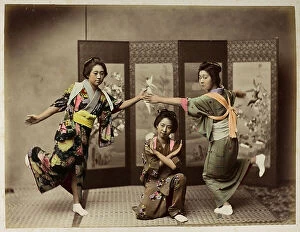 Japan: Dance by a group of young Japanese women in traditional clothing