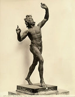 Images Dated 24th March 2010: Dancing faun, bronze statue found in Pompeii and kept at the National Archaeological Museum in