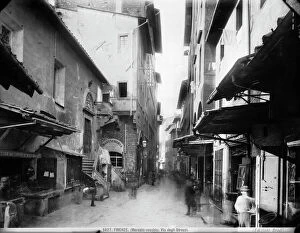 Florence Collection: Via degli Strozzi (Old Market) before the extension works for the redevelopment of the Old Town