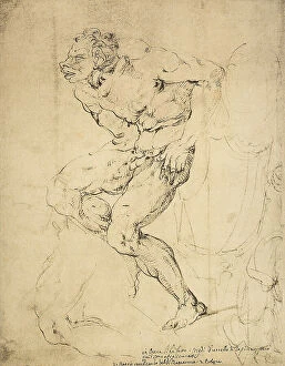 Images Dated 10th March 2011: A devil, drawing by Michelangelo. Gabinetto dei Disegni e delle Stampe, Uffizi Gallery, Florence