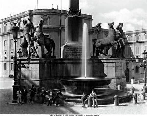 Images Dated 8th February 2010: Dioscuri with horse, close up of the Monte Cavallo Fountain, Rome