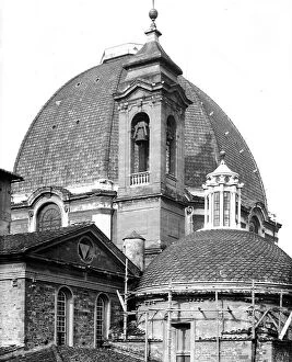 Florence Collection: Dome of the Medici Chapel, bell tower of the San Lorenzo church