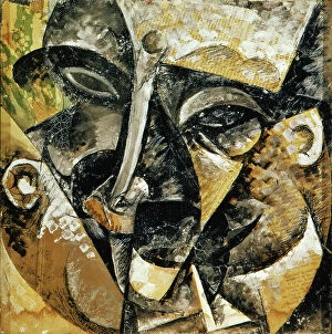 Images Dated 4th March 2011: Dynamism of a man's head, painted, Umberto Boccioni (1882-1916), formerly in the Civico Museo d'Arte