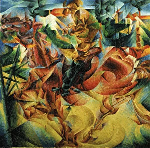 Images Dated 4th March 2011: Elasticity, painting, Umberto Boccioni (1882-1916), The Brera Picture Gallery, Milan