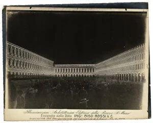 Images Dated 8th September 2011: Electric lighting of the buildings of Piazza S. Marco installed by Biso-Rossi & Co